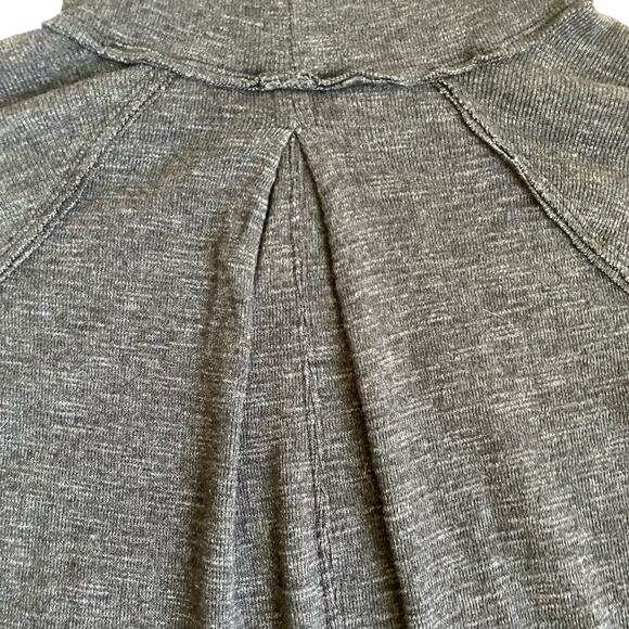 Free People We the Free Sz M Turtleneck Split Back Relaxed Top Charcoal Gray - Picture 12 of 16